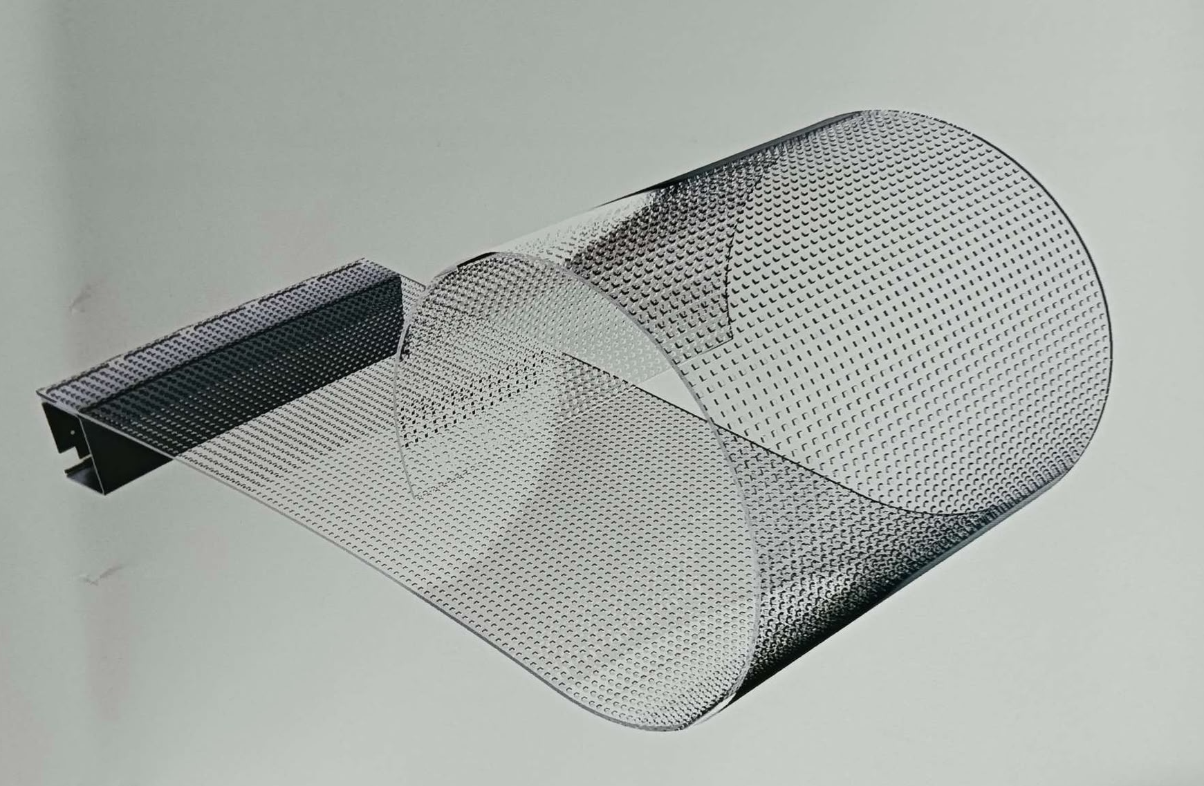Nahaufnahme: aufgerollte transparente LED-Folie